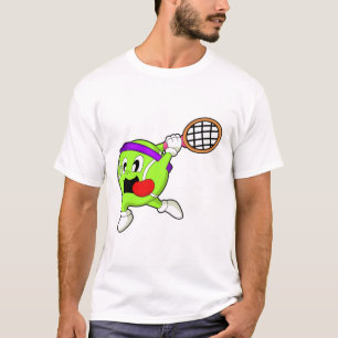 Tennisball mit Tennisschläger T-Shirt