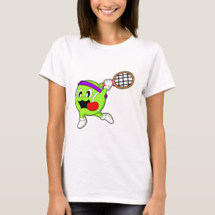 Tennisball mit Tennisschläger T-Shirt