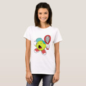 Tennisball mit Tennisschläger T-Shirt (Vorne ganz)