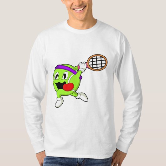 Tennisball mit Tennisschläger T-Shirt (Vorderseite)