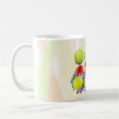 Tennisball mit viel Blume zum Geburtstag Kaffeetasse (Links)