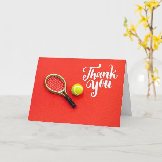 Tennisball mit Wort danke Karte (Gelbe Blume)