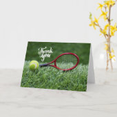 Tennisball mit Wort danke Karte (Gelbe Blume)