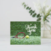 Tennisball mit Wort danke Karte (Stehend Vorderseite)