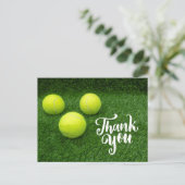 Tennisball mit Wort danke Karte (Stehend Vorderseite)