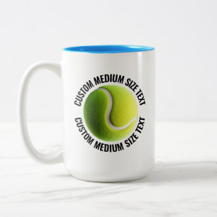 Tennisball & Mittelgroßer Text HELLBLAU 425g Custo Zweifarbige Tasse