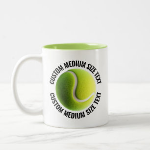 Tennisball & Mittelgroßer Text LIME GRÜN 325ml Cus Zweifarbige Tasse