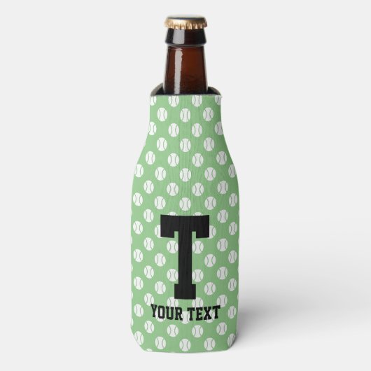 Tennisball-Musterflasche cooler mit individuellem Flaschenkühler (Flaschenvorderseite)