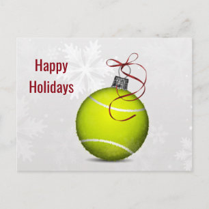Tennisball-Ornament Feiertagspostkarte
