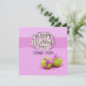 Tennisball pink für Tennis Mama Muttertag Karte (Stehend Vorderseite)