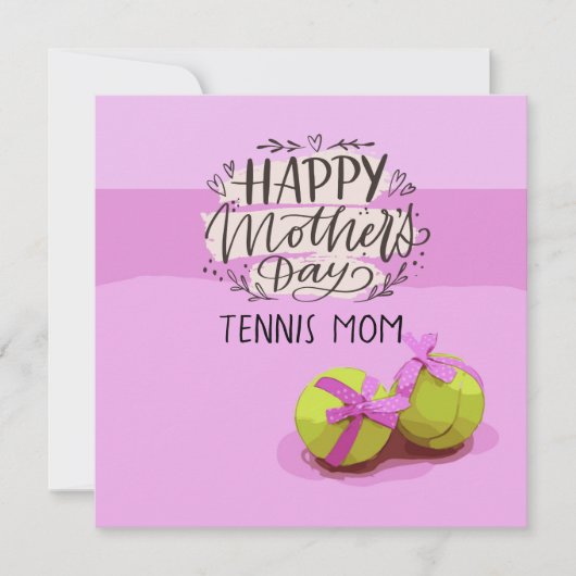 Tennisball pink für Tennis Mama Muttertag Karte (Vorderseite)