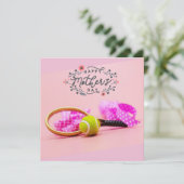 Tennisball pink für Tennis Mama Muttertag Karte (Stehend Vorderseite)