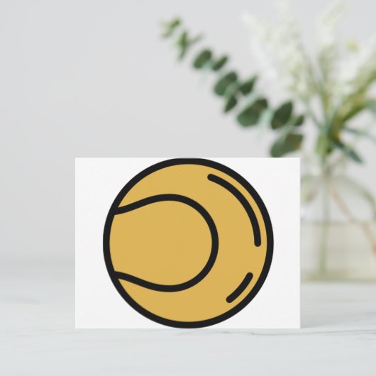 Tennisball Postkarte (Stehend Vorderseite)