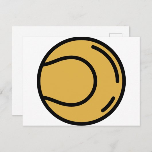 Tennisball Postkarte (Vorne/Hinten)