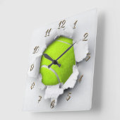 Tennisball Quadratische Wanduhr (Winkel)