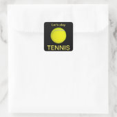 Tennisball Quadratischer Aufkleber (Tasche)