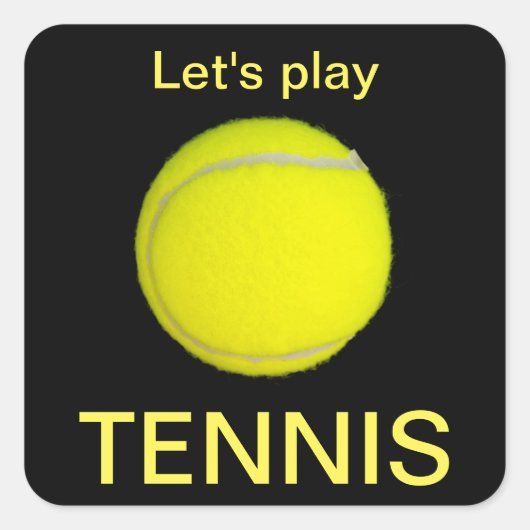 Tennisball Quadratischer Aufkleber (Vorderseite)
