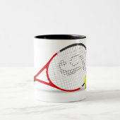 Tennisball Schwarzes 11 Unze Zwei-Ton Tasse (Mittel)
