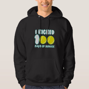 Tennisball-Sport Ich kickte 100 Tage Schul-Lehrer Hoodie
