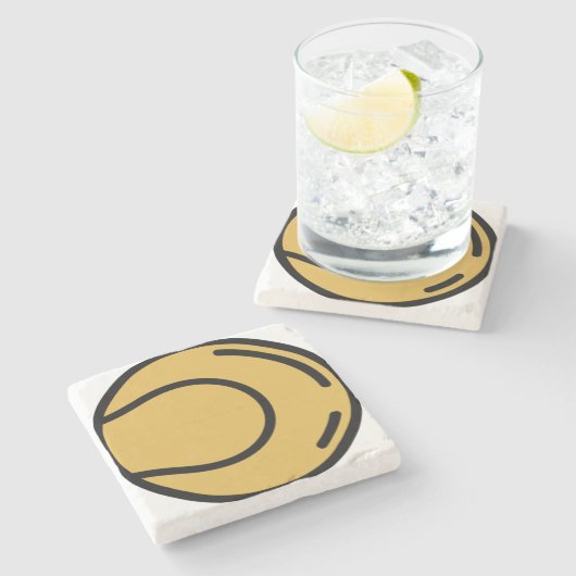 Tennisball Steinuntersetzer (Seitenansicht)