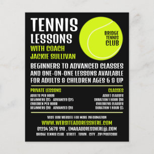 Tennisball, Tennisunterricht/Klassenwerbung Flyer