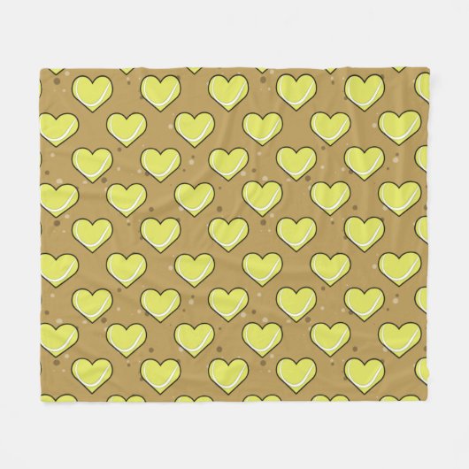 Tennisball-Textur in Herzform - Muster Fleecedecke (Vorderseite (Horizontal))