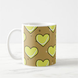 Tennisball-Textur in Herzform - Muster Kaffeetasse
