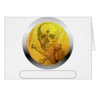 Tennisball-Totenkopf mit gekreuzter Knochen