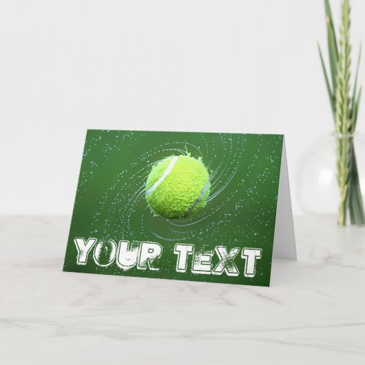 Tennisball und benutzerdefinierte Textgrusskarte Karte (Vorderseite)