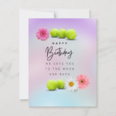 Tennisball und Blume für den Spieler Geburtstag Karte (Vorderseite)