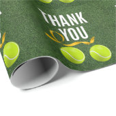 Tennisball und Danke, Wort Geschenkpapier (Rolleneckpunkt)