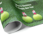 Tennisball und der Weihnachtsmann für Weihnachtsfe Geschenkpapier (Rolleneckpunkt)
