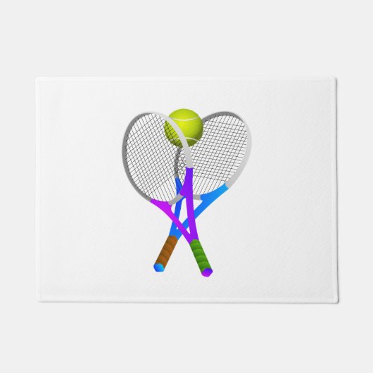 Tennisball und Rackets Fußmatte (Vorderseite)