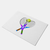 Tennisball und Rackets Fußmatte (Schrägansicht)