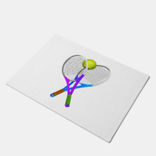 Tennisball und Rackets Fußmatte