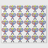 Tennisball und Rackets Geschenkpapier (Flach)