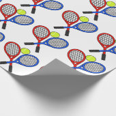 Tennisball und Rackets Geschenkpapier (Ecke)