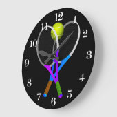 Tennisball und Rackets Große Wanduhr (Winkel)