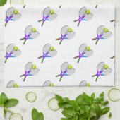 Tennisball und Rackets Handtuch (Gefaltet)
