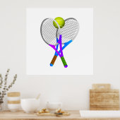 Tennisball und Rackets Poster (Küche)