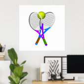Tennisball und Rackets Poster (Heimbüro)