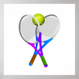 Tennisball und Rackets Poster