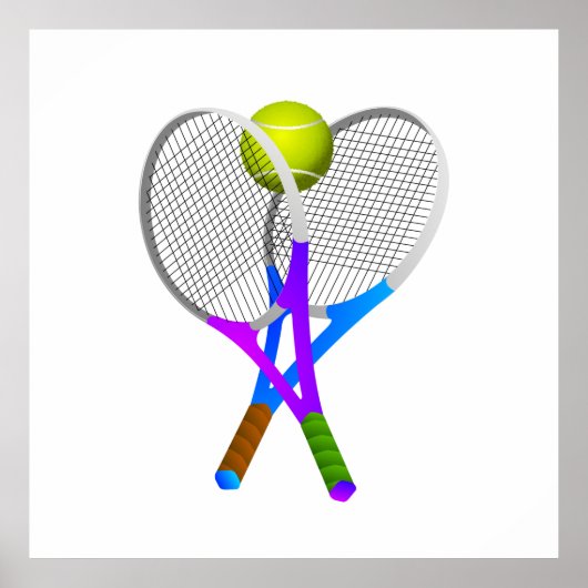 Tennisball und Rackets Poster (Vorne)