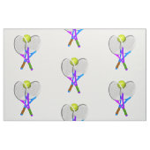 Tennisball und Rackets Stoff (Fat Quarter (45,7 x 55,9 cm))