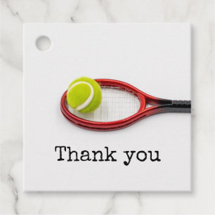 Tennisball und Roter Schläger Vielen Dank Geschenkanhänger