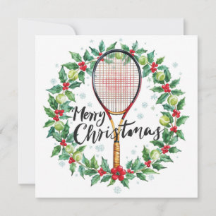 Tennisball und Schläger Frohe Weihnachten