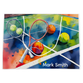 Tennisball und Schläger mit Liebe Große Geschenktüte