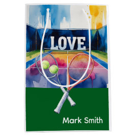 Tennisball und Schläger mit Liebe Mittlere Geschenktüte