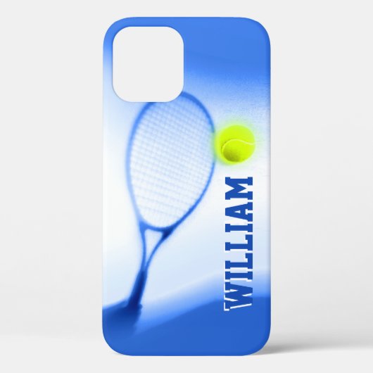 Tennisball und Schlägersport blau gelb Case-Mate iPhone Hülle (Rückseite)