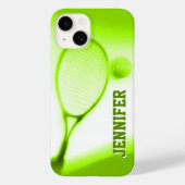 Tennisball und Schlägersport - grünes Telefongehäu Case-Mate iPhone Hülle (Rückseite)